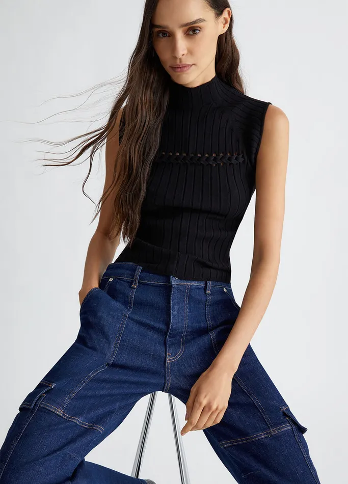 Women Liujo Party Knit Top Black