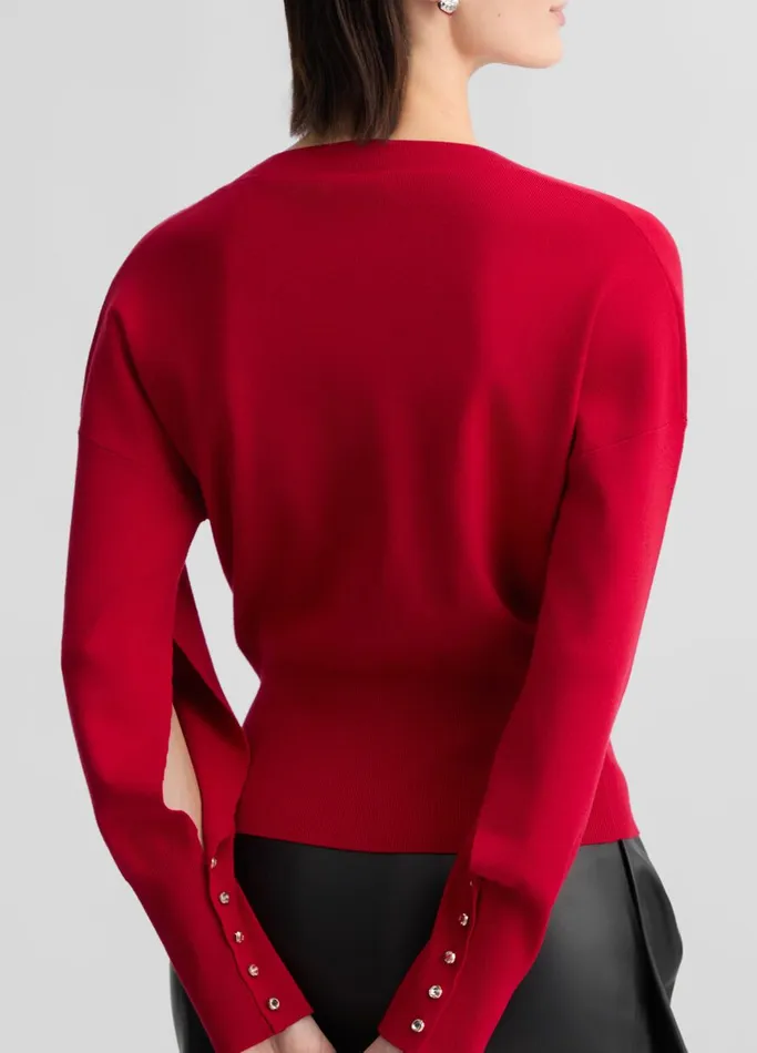 Women Liujo Party Red Top With CutOut