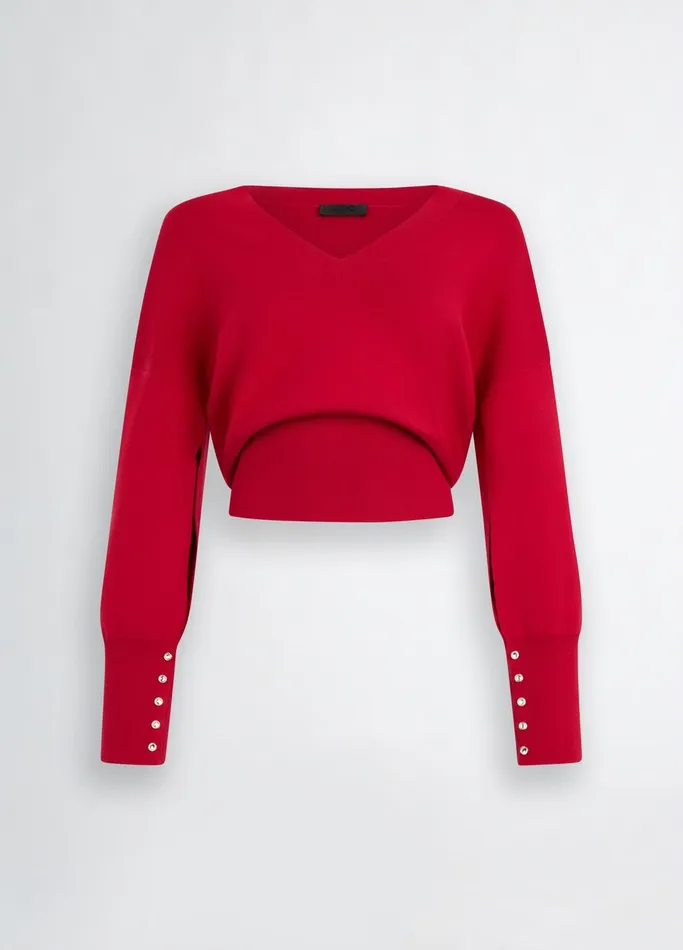 Women Liujo Party Red Top With CutOut