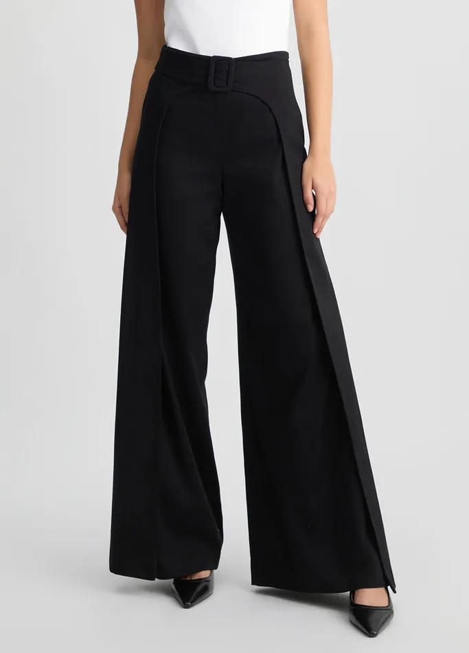 Women Liujo Party WideLeg Trousers With Belt Black