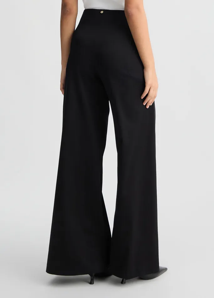 Women Liujo Party WideLeg Trousers With Belt Black