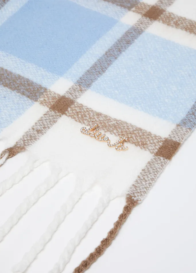 Women Liujo Scarves and Foulards Jacquard Shawl Blue