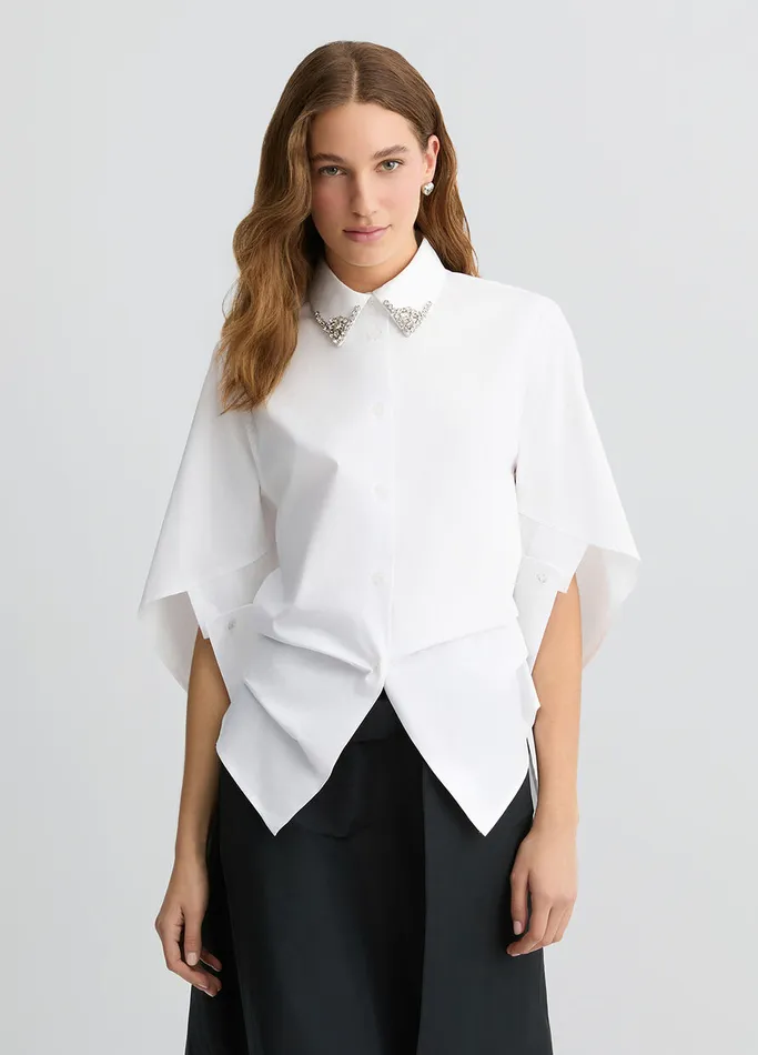 Women Liujo Shirts and Blouses Black Shirt With Bejewelled Embellishment