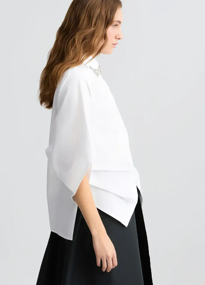 Women Liujo Shirts and Blouses Black Shirt With Bejewelled Embellishment