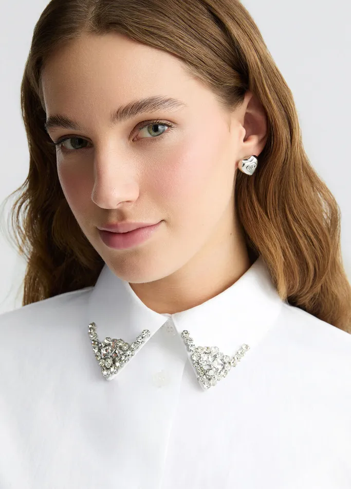 Women Liujo Shirts and Blouses Black Shirt With Bejewelled Embellishment