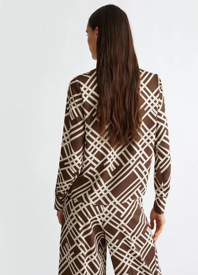 Women Liujo Shirts and Blouses CheckPrint Shirt Brown
