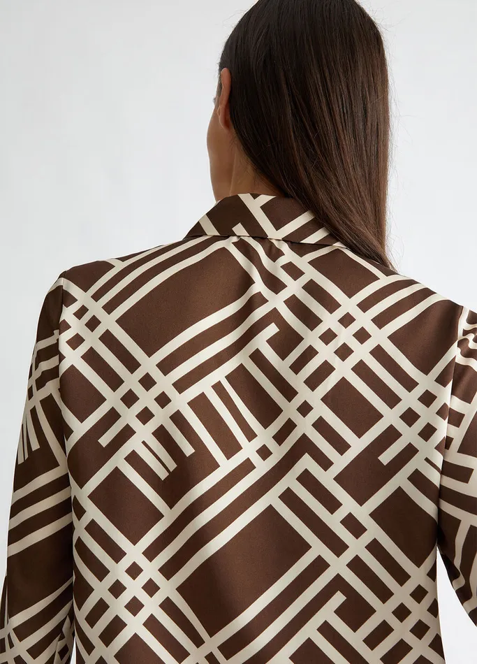 Women Liujo Shirts and Blouses CheckPrint Shirt Brown