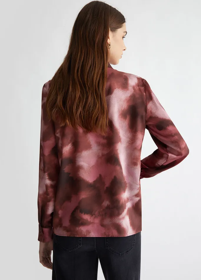 Women Liujo Shirts and Blouses Printed Satin Shirt Pink