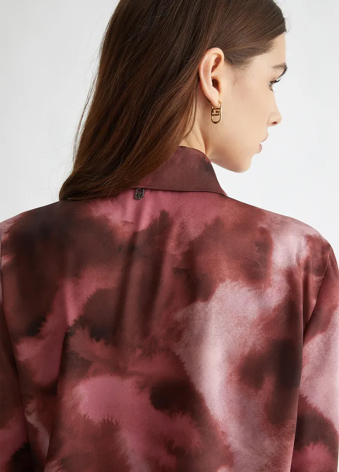 Women Liujo Shirts and Blouses Printed Satin Shirt Pink