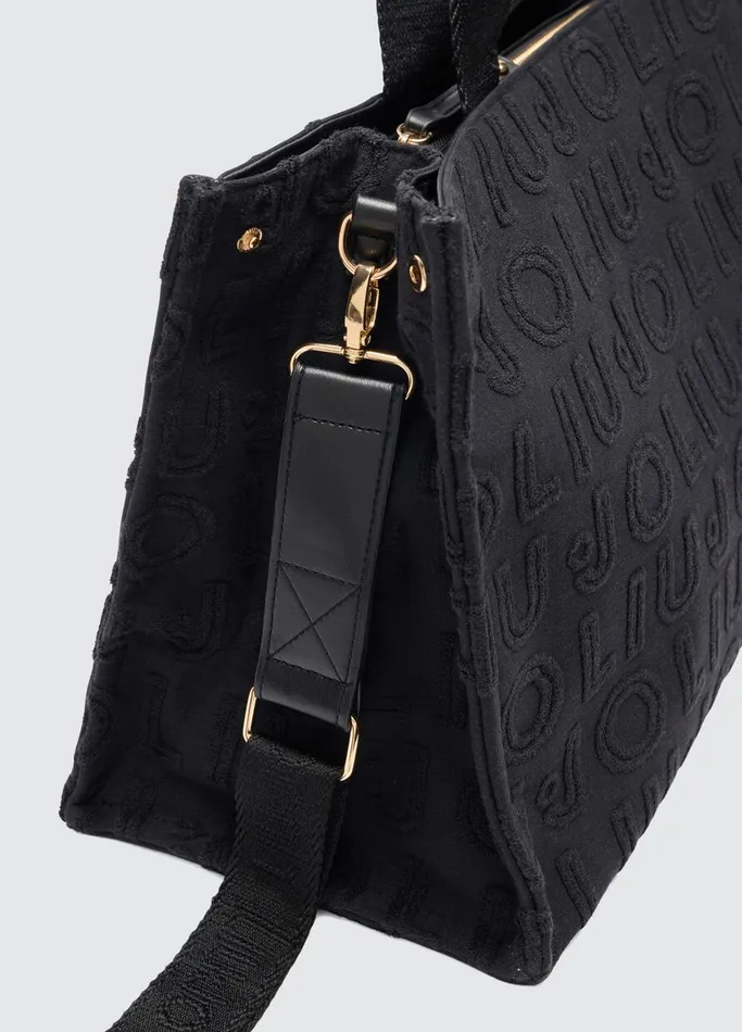 Women Liujo Shopping Bags Black Jacquard Tote Bag