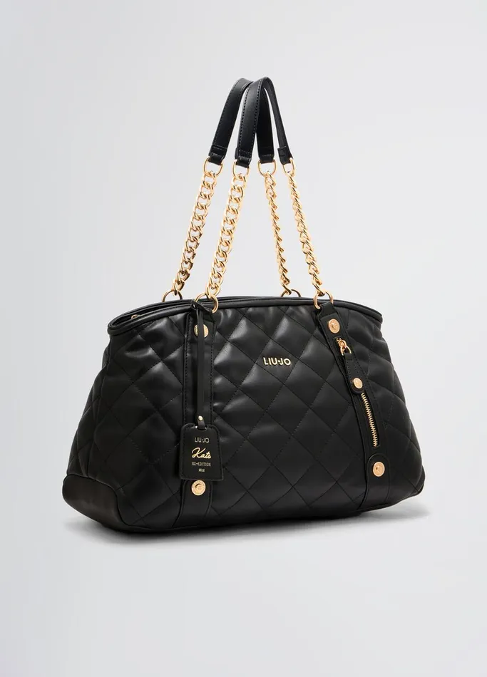 Women Liujo Shopping Bags Quilted Black Handbag