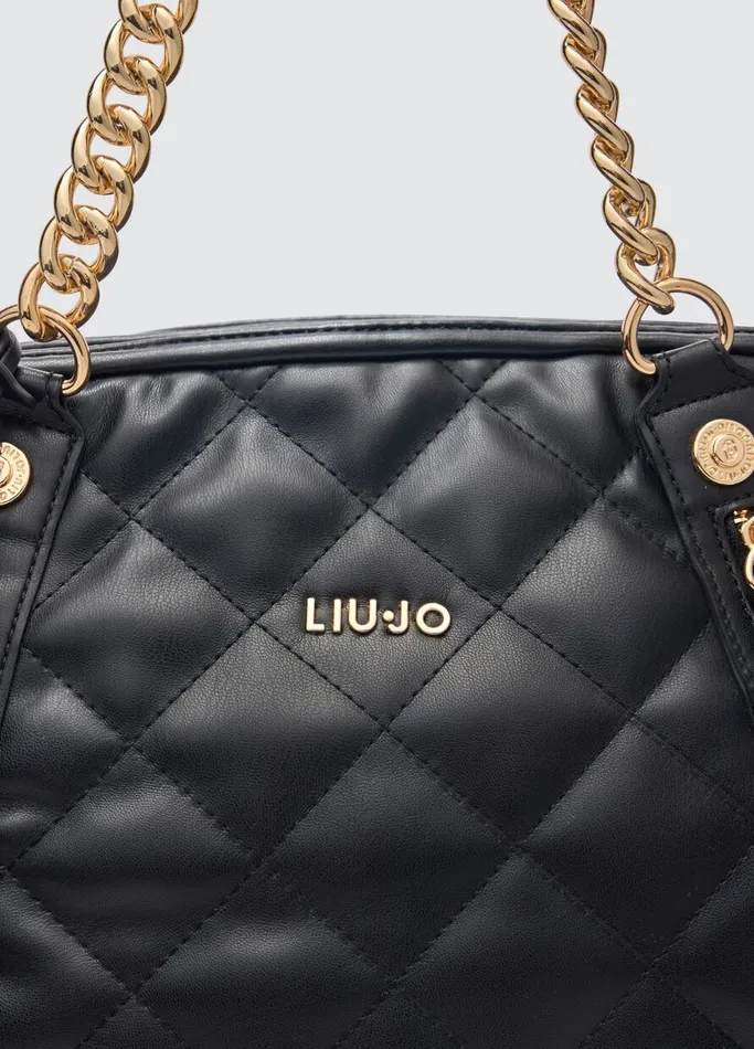 Women Liujo Shopping Bags Quilted Black Handbag