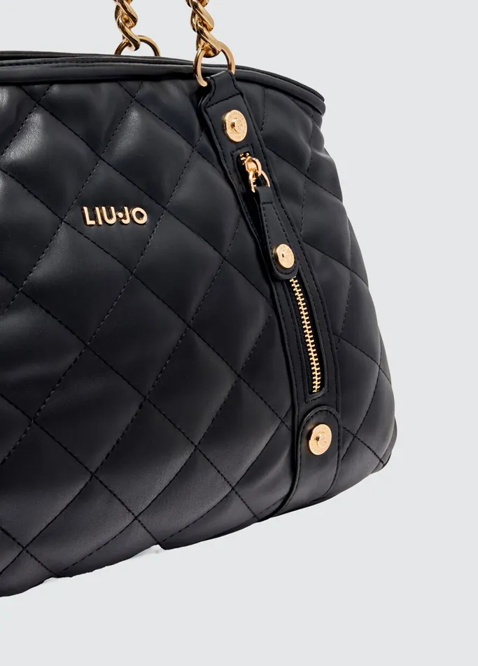 Women Liujo Shopping Bags Quilted Black Handbag