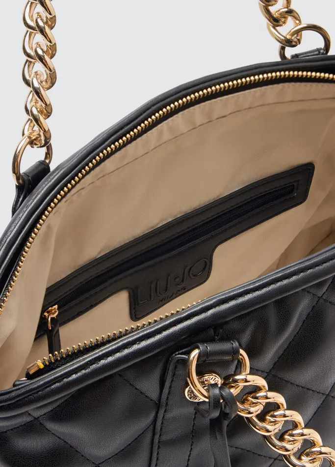 Women Liujo Shopping Bags Quilted Black Handbag