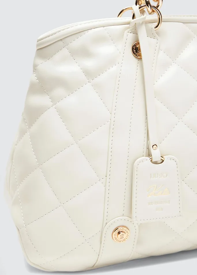 Women Liujo Shopping Bags Quilted Cream Handbag