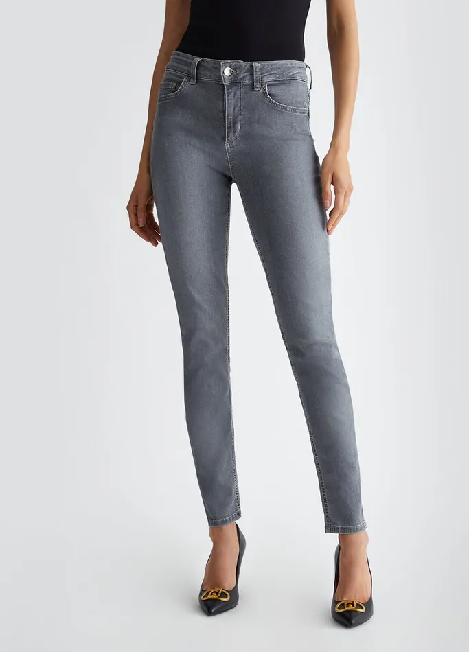 Women Liujo Skinny Jeans Bottom Up Skinny Jeans Grey Denim
