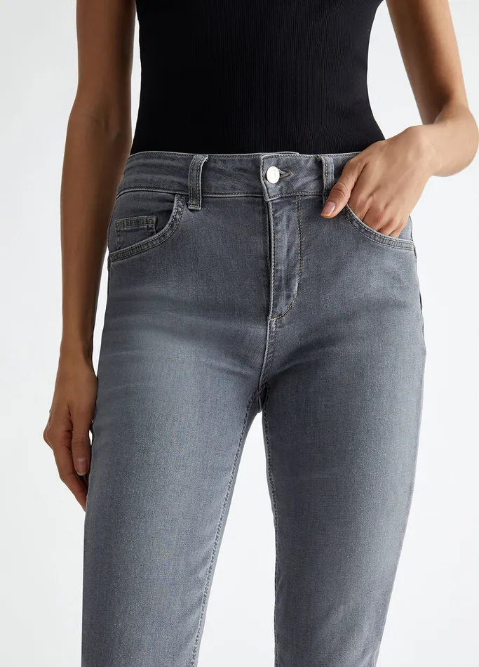 Women Liujo Skinny Jeans Bottom Up Skinny Jeans Grey Denim