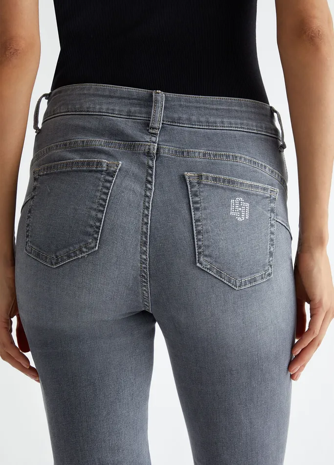 Women Liujo Skinny Jeans Bottom Up Skinny Jeans Grey Denim