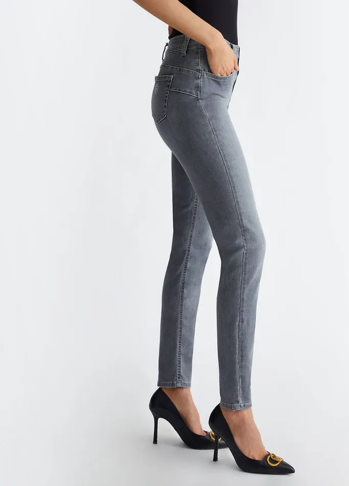 Women Liujo Skinny Jeans Bottom Up Skinny Jeans Grey Denim