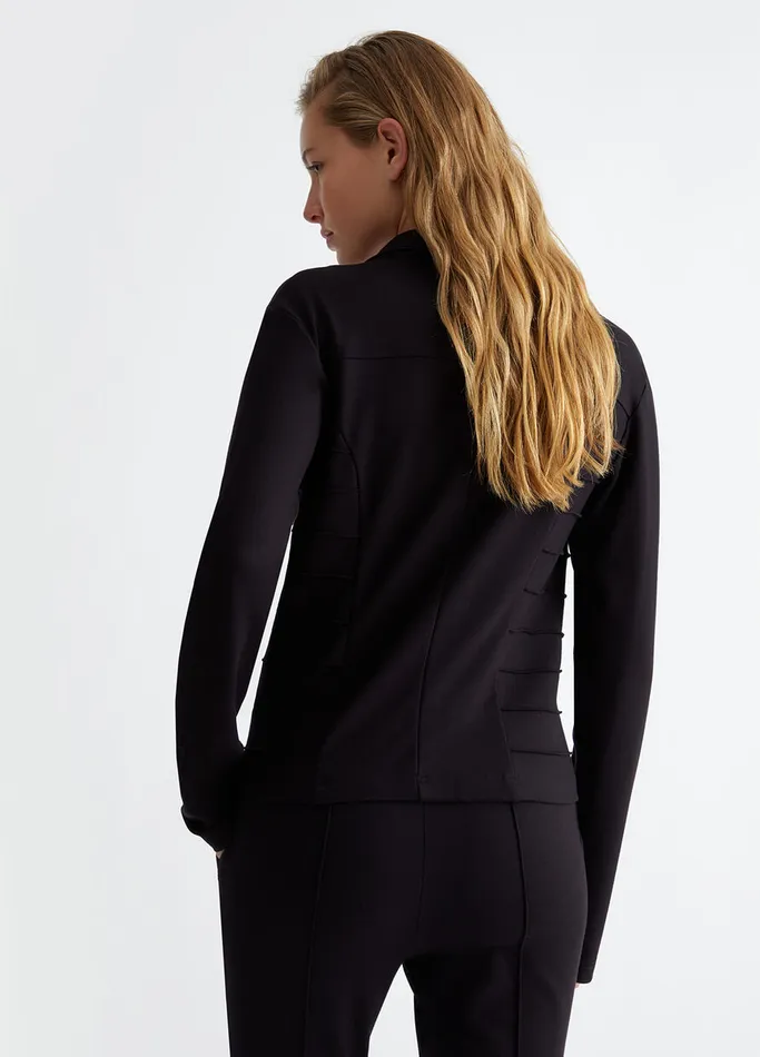 Women Liujo Sportswear Jersey Jacket With Zip Black