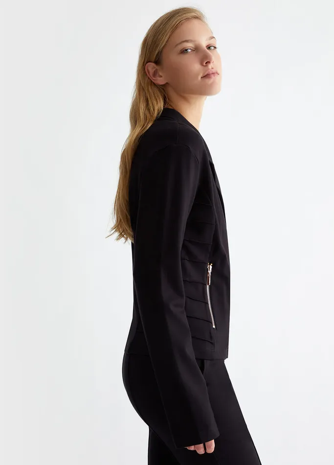 Women Liujo Sportswear Jersey Jacket With Zip Black