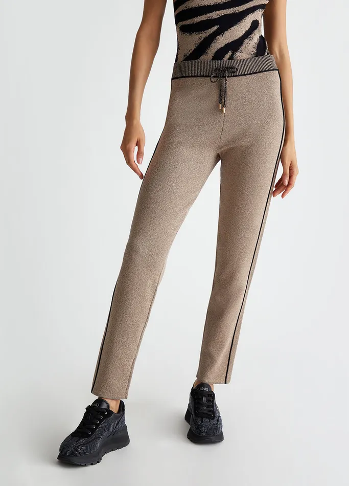 Women Liujo Sportswear Knit Jogging Pants Pink