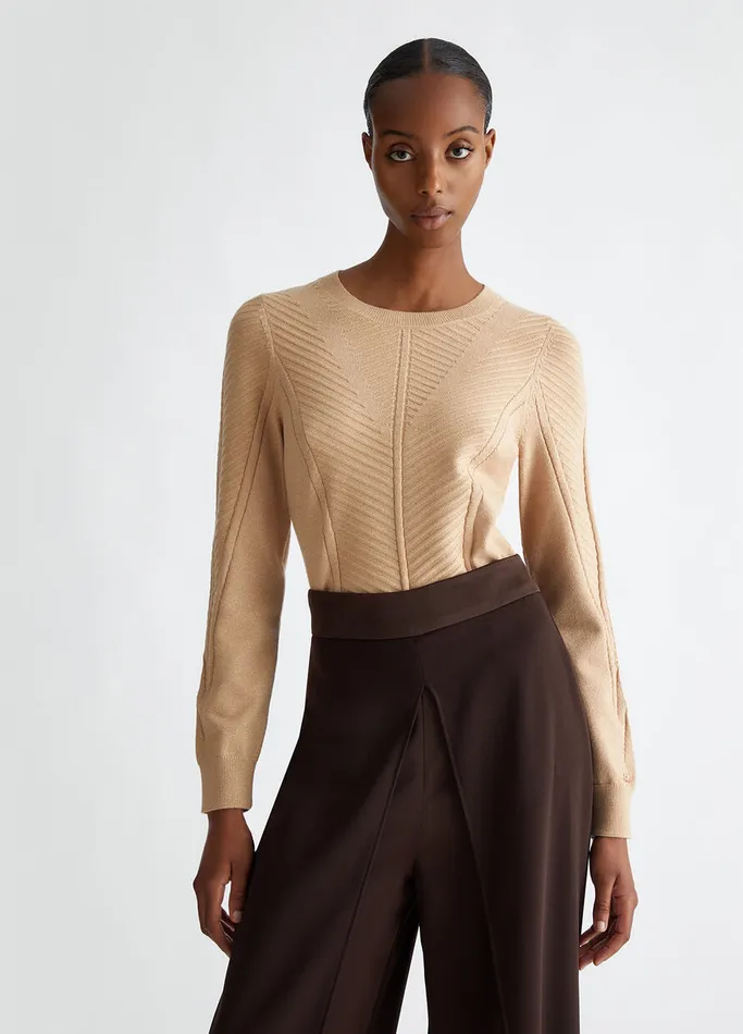 Women Liujo Sportswear Lurex Sweater Camel