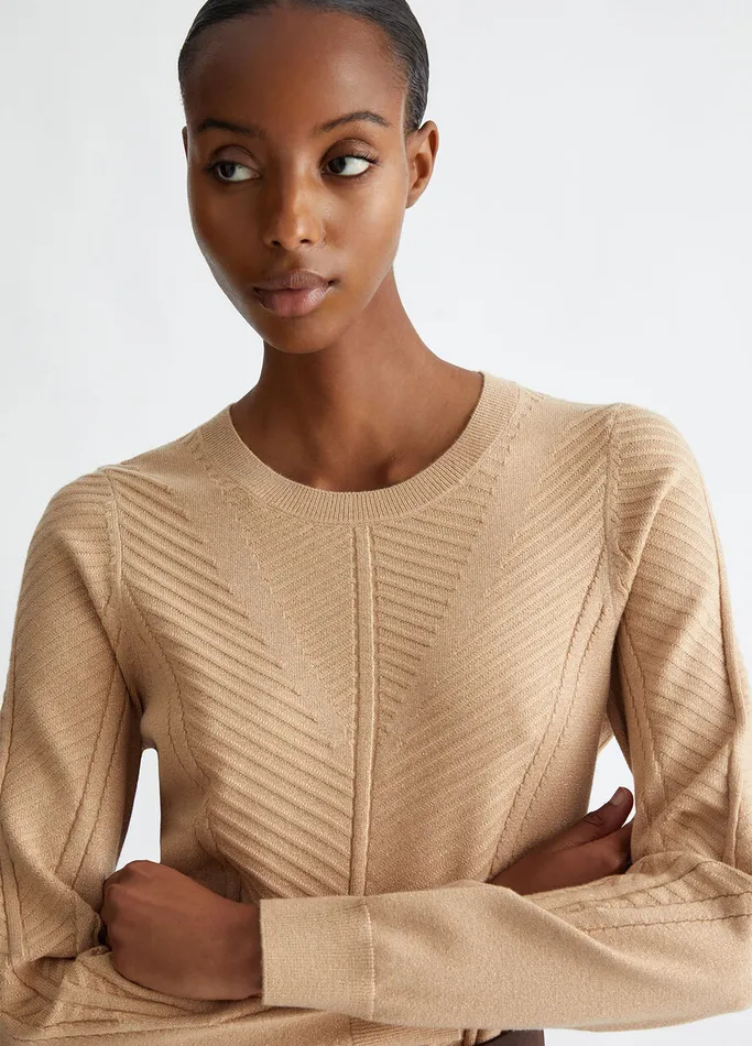 Women Liujo Sportswear Lurex Sweater Camel