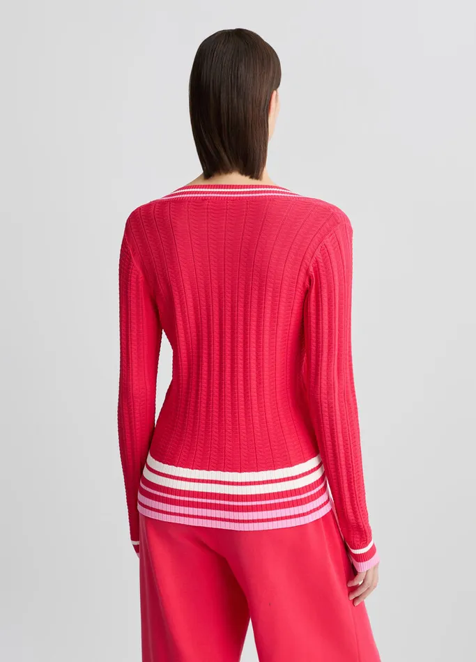 Women Liujo Sportswear Red VNeck Jumper