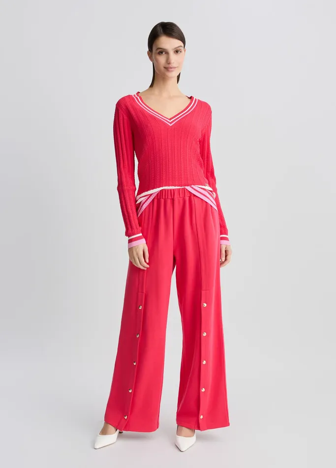 Women Liujo Sportswear Red VNeck Jumper