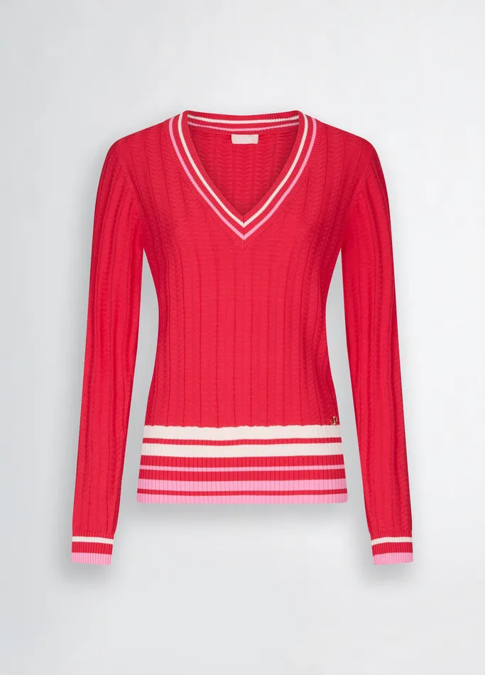 Women Liujo Sportswear Red VNeck Jumper