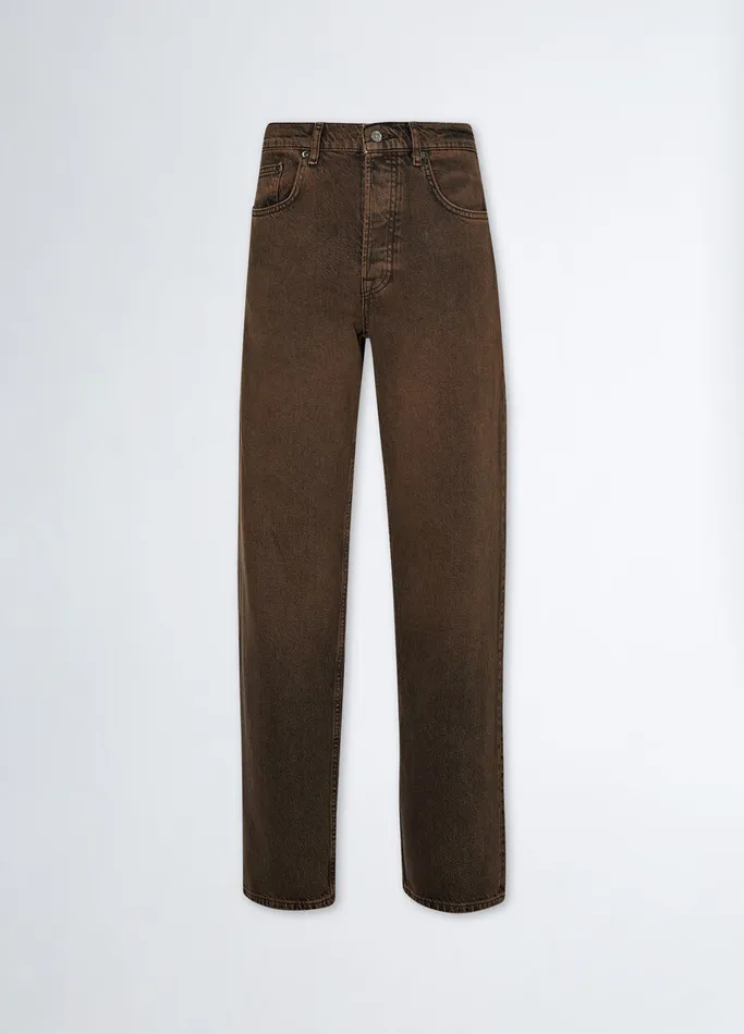 Women Liujo Straight Leg Jeans HighRise Lurex Jeans Brown