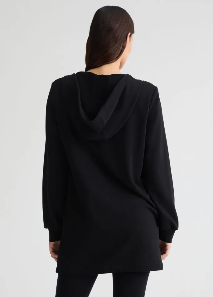 Women Liujo Sweatshirts Hooded Sweatshirt With Gemstones Black