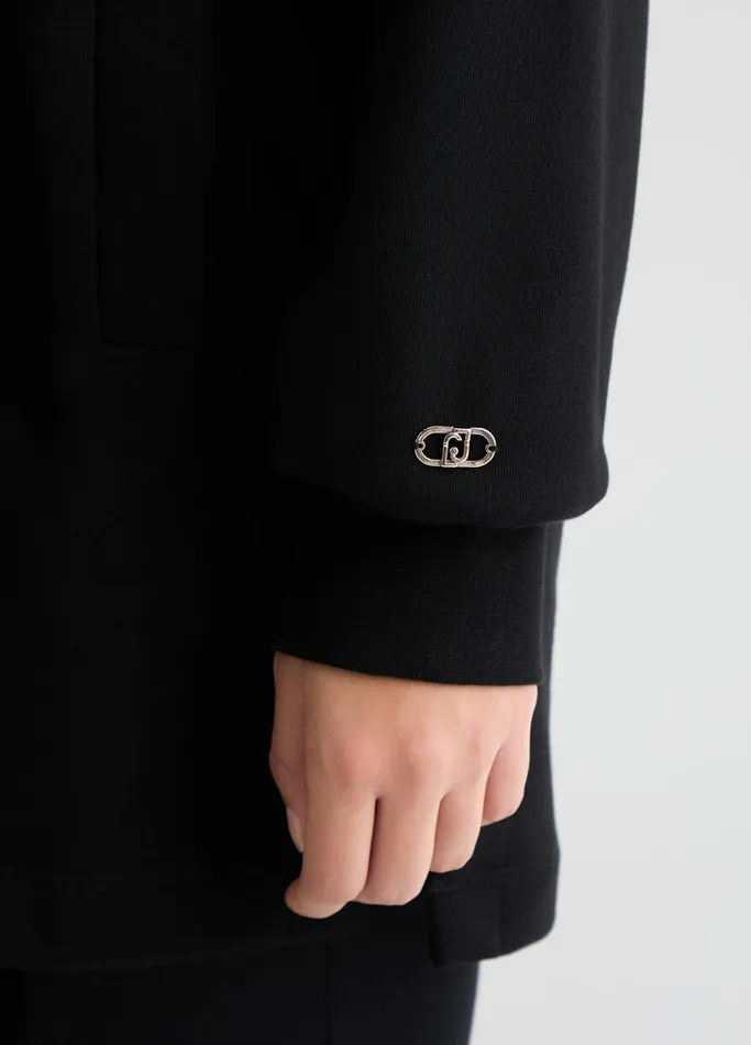 Women Liujo Sweatshirts Hooded Sweatshirt With Gemstones Black