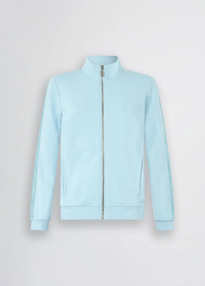 Women Liujo Sweatshirts Light Blue Sweatshirt With Rhinestones