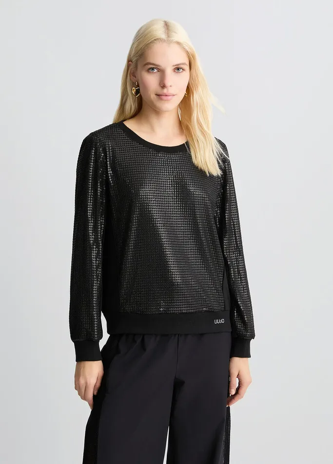 Women Liujo Sweatshirts Sweatshirt With Sequins Black