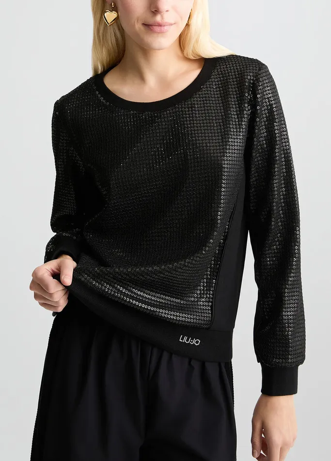 Women Liujo Sweatshirts Sweatshirt With Sequins Black