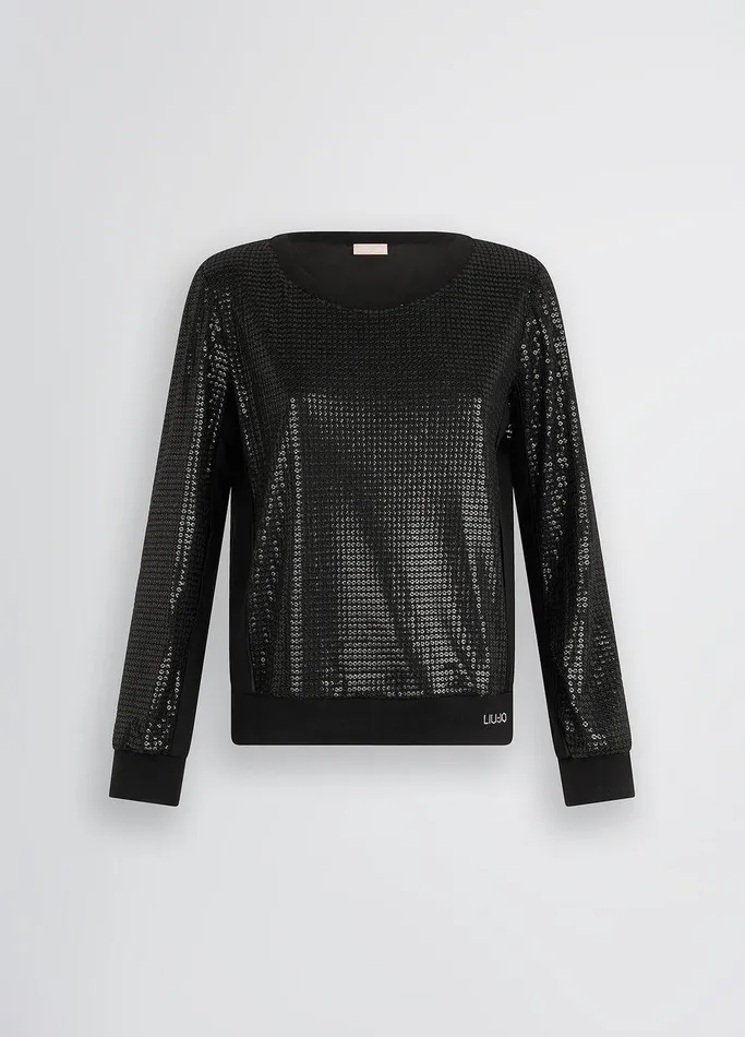 Women Liujo Sweatshirts Sweatshirt With Sequins Black