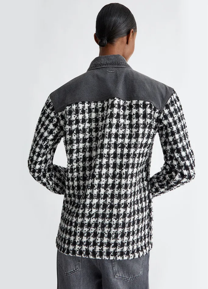 Women Liujo Tailleurs Boucl And Denim Overshirt Jacket Black