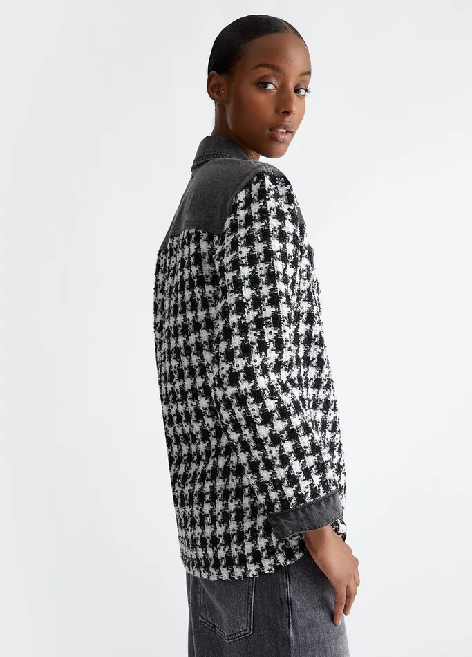 Women Liujo Tailleurs Boucl And Denim Overshirt Jacket Black