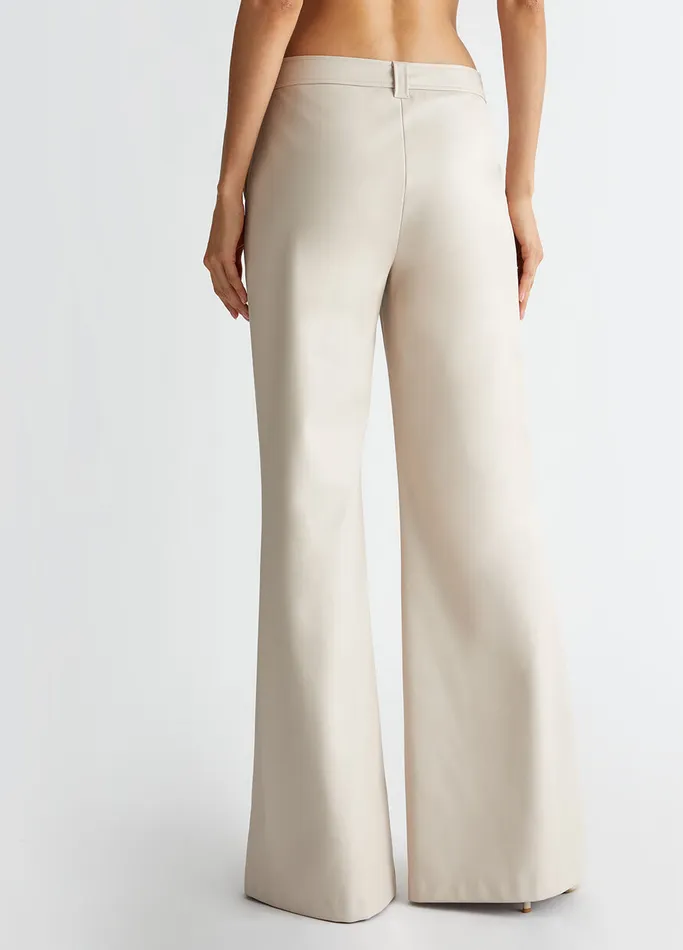 Women Liujo Tailleurs Coated Fabric Palazzo Trousers Grey