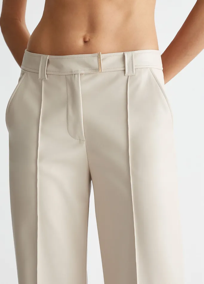 Women Liujo Tailleurs Coated Fabric Palazzo Trousers Grey