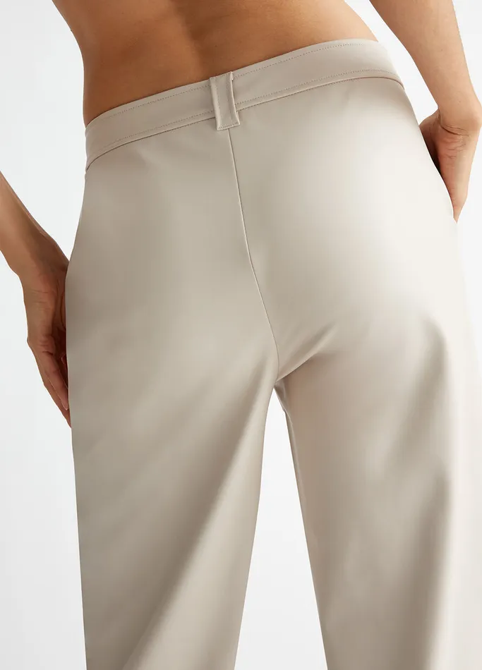 Women Liujo Tailleurs Coated Fabric Palazzo Trousers Grey