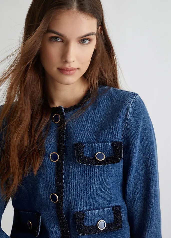 Women Liujo Tailleurs Denim Jacket Blue Denim