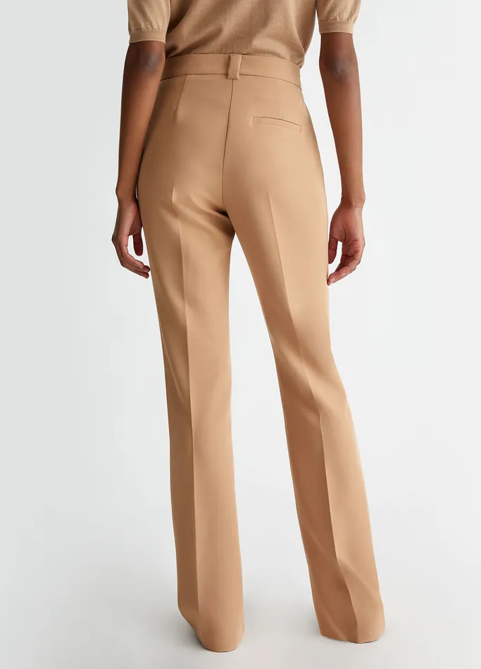 Women Liujo Tailleurs Flare Stretch Trousers Camel