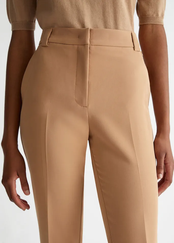 Women Liujo Tailleurs Flare Stretch Trousers Camel
