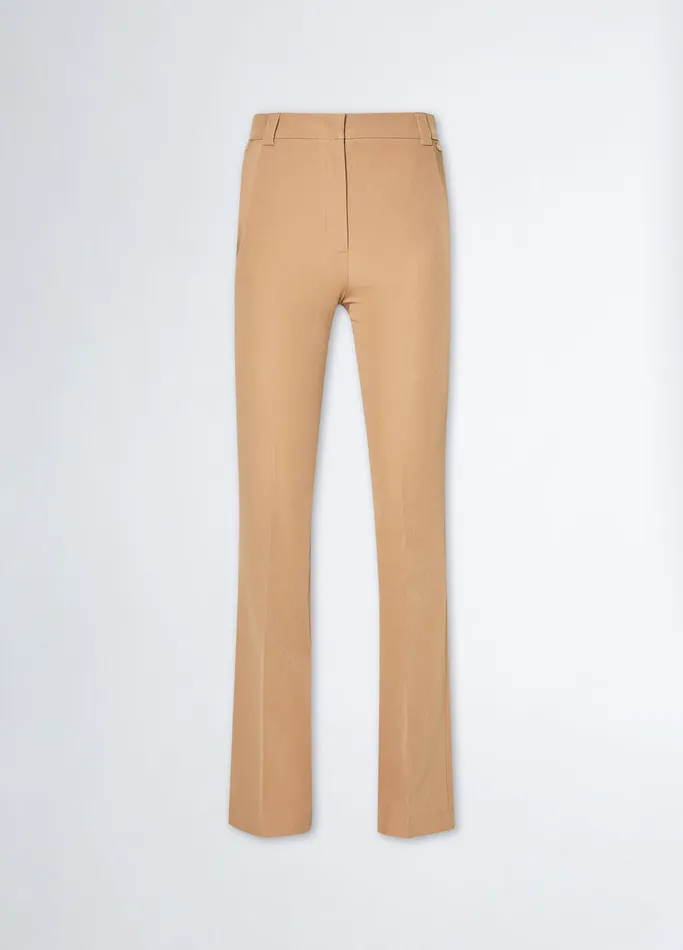 Women Liujo Tailleurs Flare Stretch Trousers Camel