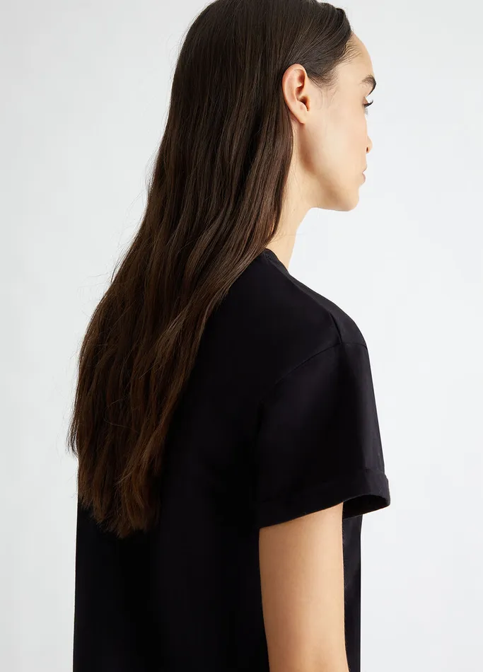 Women Liujo Tops And TShirts TShirt With Embroidery And Appliqus Blackbunny
