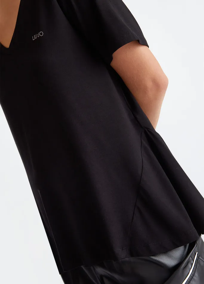 Women Liujo Tops And TShirts VNeck TShirt Black