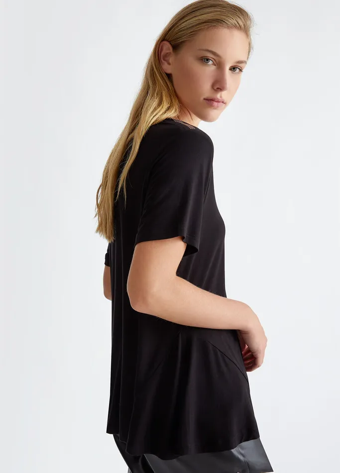Women Liujo Tops And TShirts VNeck TShirt Black